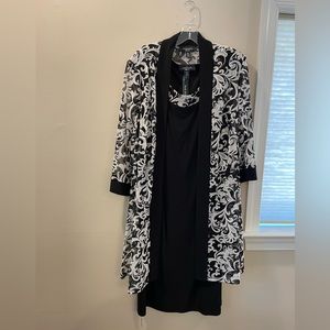 Black dress with chiffon jacket